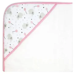 Rose Textiles Baby Bath Towels*- Elephant Hooded Towel, Pink