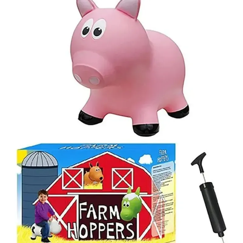 Rose Textiles Ride-On Toys*- Farm Hopper, Pink Pig