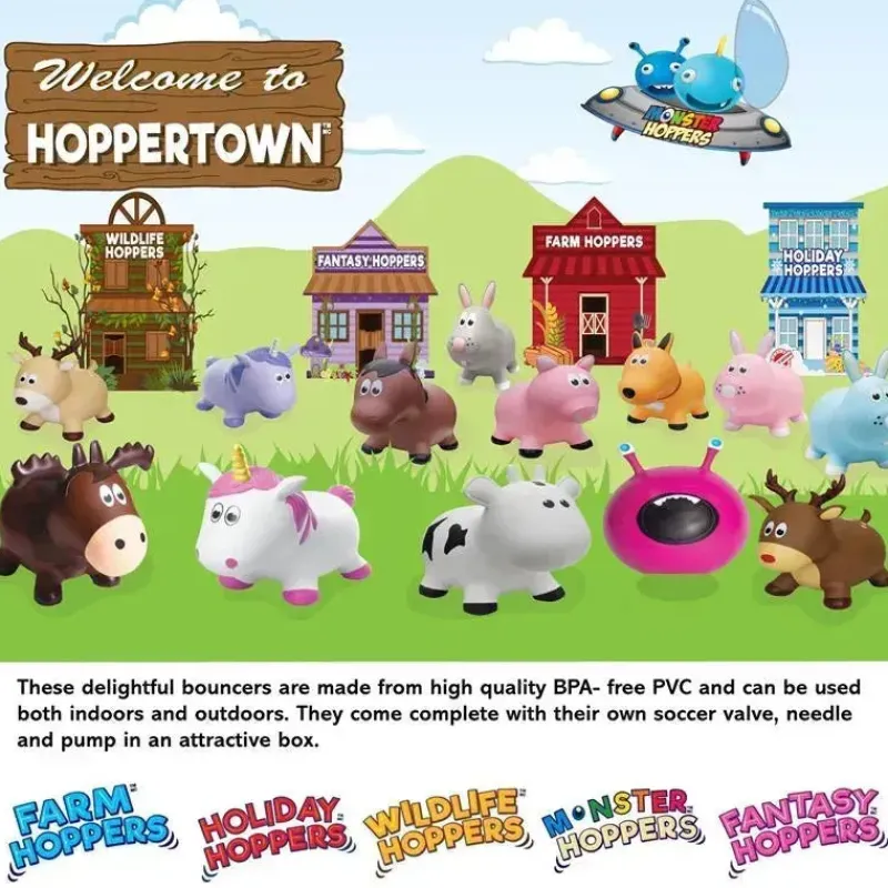 Rose Textiles Ride-On Toys*- Farm Hopper , White Cow