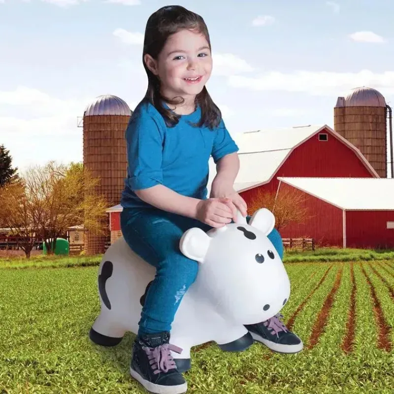 Rose Textiles Ride-On Toys*- Farm Hopper , White Cow