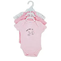 Rose Textiles Clothing Gift Set|Baby Onesies & Bodysuits*- Girl's 3 Pack Bodysuit Set, Bunnies
