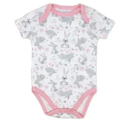 Rose Textiles Clothing Gift Set|Baby Onesies & Bodysuits*- Girl's 3 Pack Bodysuit Set, Bunnies