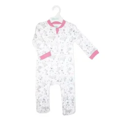 Rose Textiles Baby Sleepwear*- Girls Interlock Coveral, Bunnies
