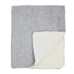 Rose Textiles Blankets & Quilts*- Grey Heather Sherpa Blanket