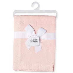 Rose Textiles Blankets & Quilts*- Knit Blanket With Border, Coral