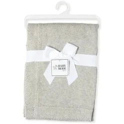 Rose Textiles Blankets & Quilts*- Knit Blanket With Border, Grey