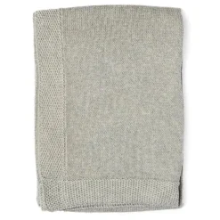 Rose Textiles Blankets & Quilts*- Knit Blanket With Border, Grey