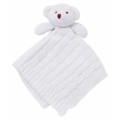 Rose Textiles Lovies, Security Blankets & Blankies*- Knit Security Blanket, Bear White