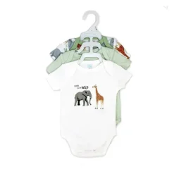 Rose Textiles Clothing Gift Set|Baby Onesies & Bodysuits*- Neutral 3 Pack Bodysuit Set, Safari