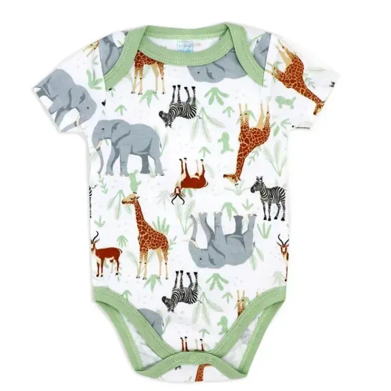 Rose Textiles Clothing Gift Set|Baby Onesies & Bodysuits*- Neutral 3 Pack Bodysuit Set, Safari
