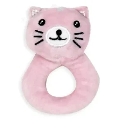 Rose Textiles Lovies, Security Blankets & Blankies*- Nunu With Ring Rattle, Pink Kitty