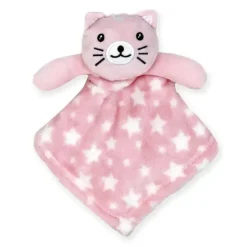 Rose Textiles Lovies, Security Blankets & Blankies*- Nunu With Ring Rattle, Pink Kitty