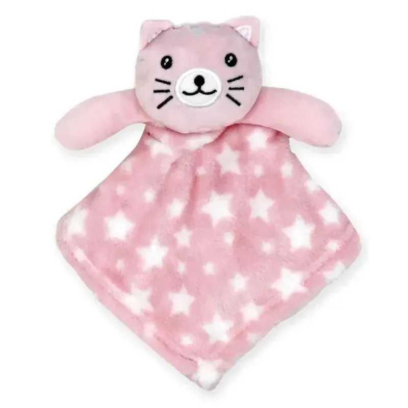 Rose Textiles Lovies, Security Blankets & Blankies*- Nunu With Ring Rattle, Pink Kitty