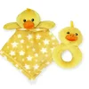 Rose Textiles Lovies, Security Blankets & Blankies*- Nunu With Ring Rattle, Yellow Duck