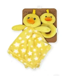 Rose Textiles Lovies, Security Blankets & Blankies*- Nunu With Ring Rattle, Yellow Duck