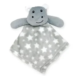 Rose Textiles Lovies, Security Blankets & Blankies*- Nunu With Ring Rattle, Grey Hippo