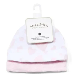 Rose Textiles Baby Hats*- 2-Pack Hat, Heather Pink