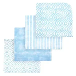 Rose Textiles Blankets & Quilts*- 4 Pack Receiving Blanket, Blue Watercolor