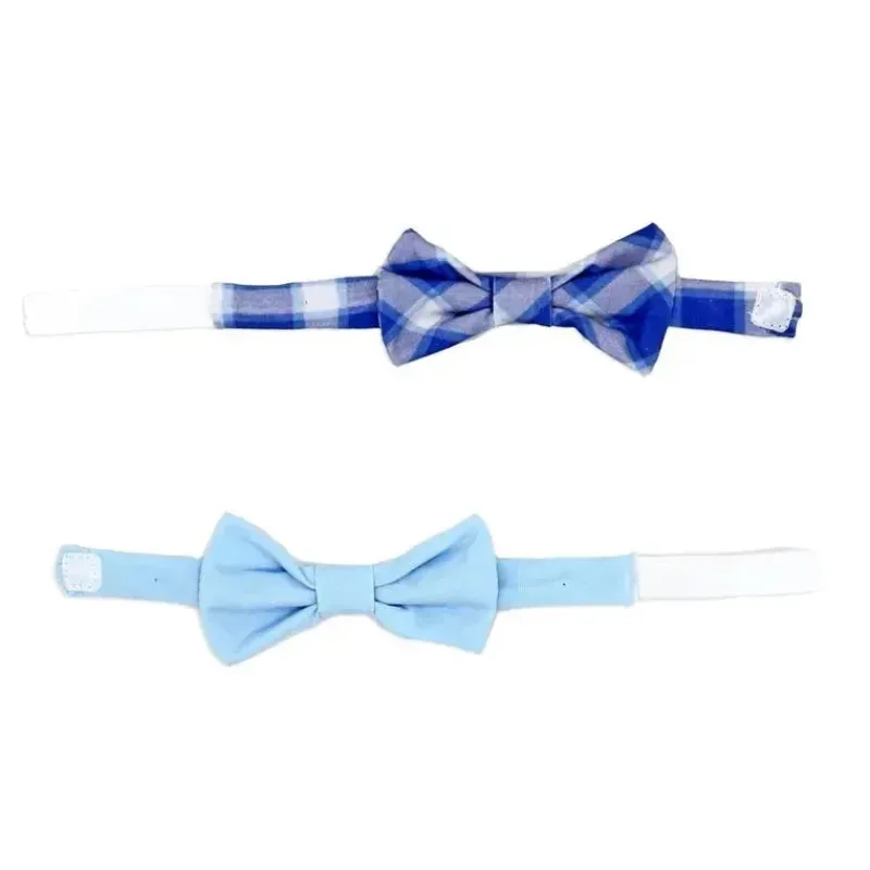 Rose Textiles Baby Hair Accessories*- 3pc Bowtie & Sock Set, Blue Plaid