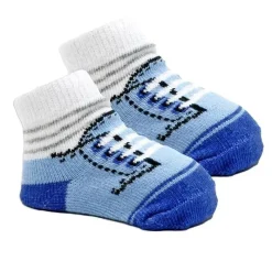 Rose Textiles Baby Hair Accessories*- 3pc Bowtie & Sock Set, Blue Plaid