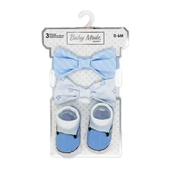 Rose Textiles Baby Hair Accessories*- 3 Pc Socks And Bowties Set, Blue Stars