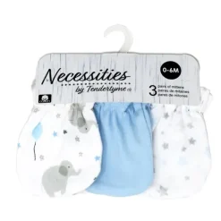 Rose Textiles Baby Gloves & Socks*- 3Pk Baby Boy Blue Elephant Mitt