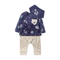 Rose Textiles Baby Sets*- 3Pk Baby Boys Jogger Set, Space Navy
