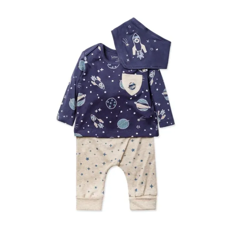 Rose Textiles Baby Sets*- 3Pk Baby Boys Jogger Set, Space Navy