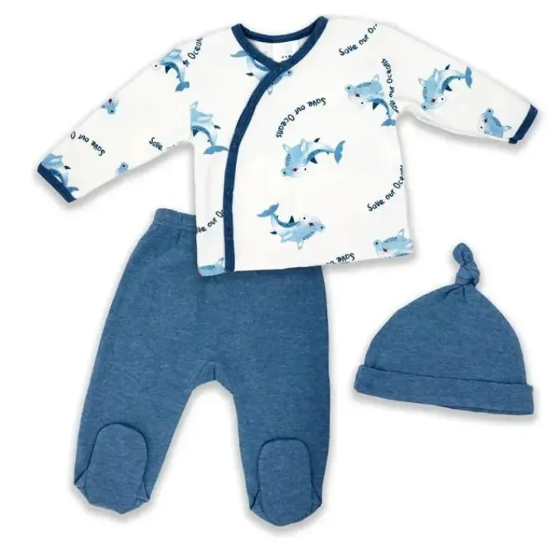 Rose Textiles Baby Sets*- 3Pk Baby Boy Layette Set, Save Our Oceans