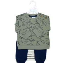 Rose Textiles Baby Sets*- 3Pk Baby Boys French Terry Set, Dinosaur