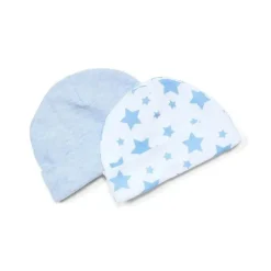 Rose Textiles Baby Hats*- 2Pk Baby Boy Heather Blue Hat
