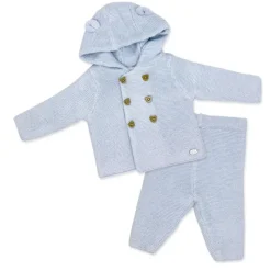 Rose Textiles Baby Sets*- 2Pk Baby Boys Hooded Knit Set, Baby Blue