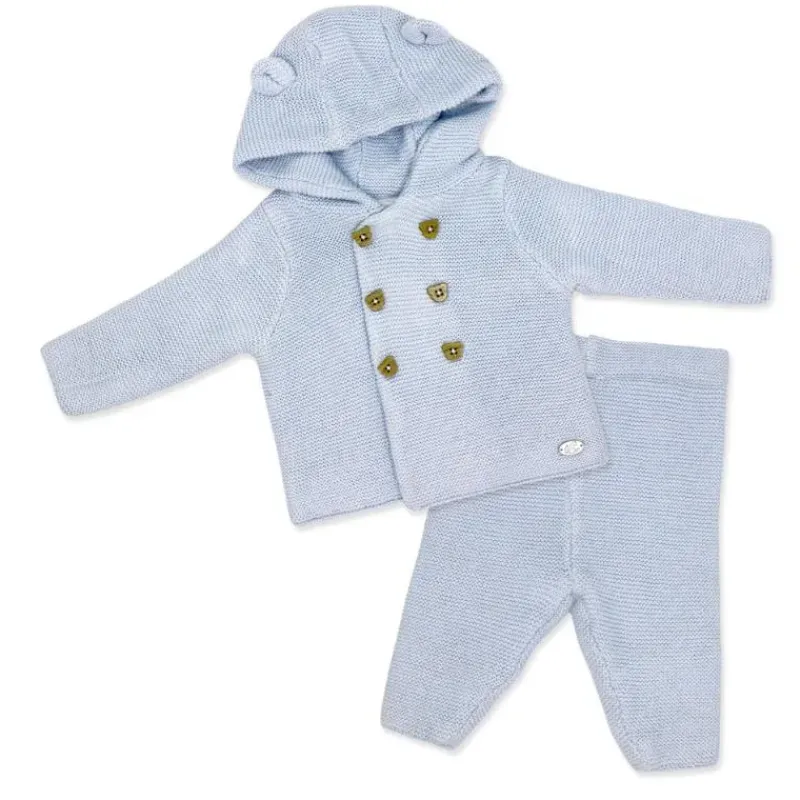 Rose Textiles Baby Sets*- 2Pk Baby Boys Hooded Knit Set, Baby Blue