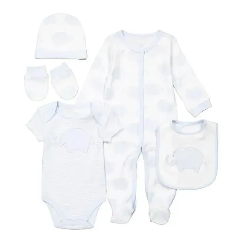 Rose Textiles Baby Sets*- 5Pk Baby Boys Blue Elephant Set