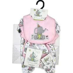Rose Textiles Baby Sets*- 6Pk Baby Girl Gift Set, Flump The Elephant Pink