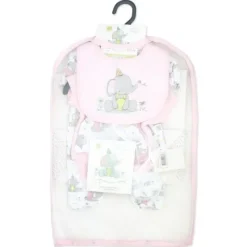 Rose Textiles Baby Sets*- 6Pk Baby Girl Gift Set, Flump The Elephant Pink
