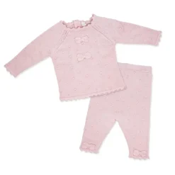 Rose Textiles Baby Sets*- 2Pk Baby Girls Knit Bow Set, Pink