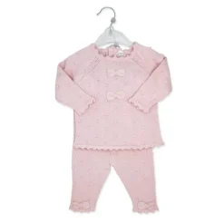 Rose Textiles Baby Sets*- 2Pk Baby Girls Knit Bow Set, Pink