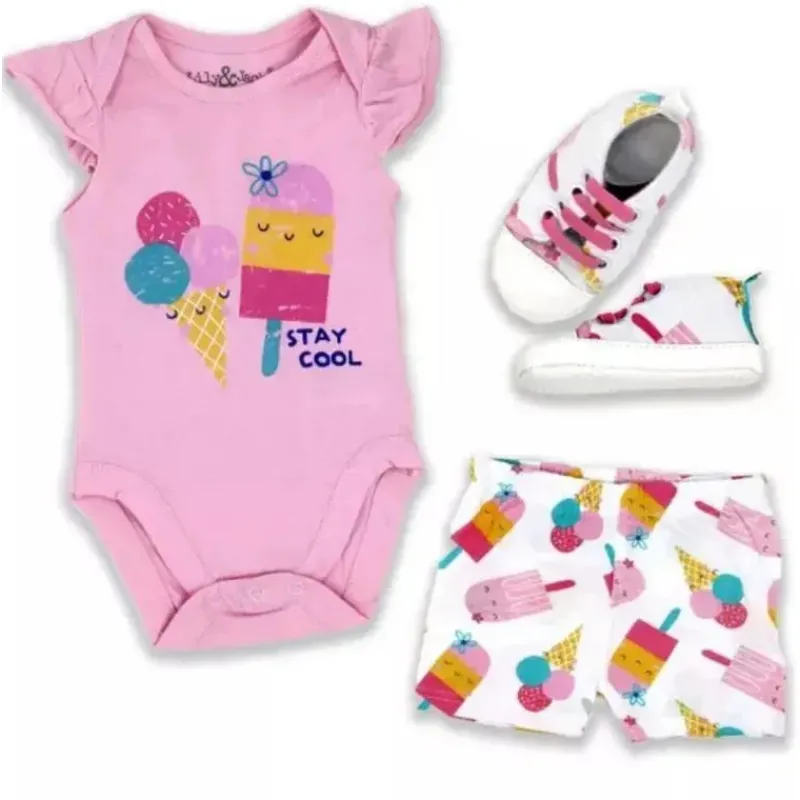 Rose Textiles Baby Sets*- 3Pk Baby Girl Shoe Set, Stay Cool