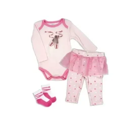 Rose Textiles Baby Sets*- 3Pk Baby Girl Pant Set, Ballet