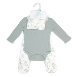 Rose Textiles Take Me Home Outfits|Baby Sets*- 3Pk Baby Girls Take Me Home Set, Blue Floral