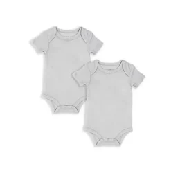 Rose Textiles Baby Onesies & Bodysuits*- 2Pk Baby Neutral Solid Bodysuit, Grey