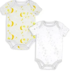 Rose Textiles Baby Onesies & Bodysuits*- 2Pk Baby Neutral Solid Bodysuit, Galaxy Grey