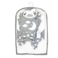 Rose Textiles Baby Sets*- 5Pk Baby Neutral Grey Moon Mesh Bag Set