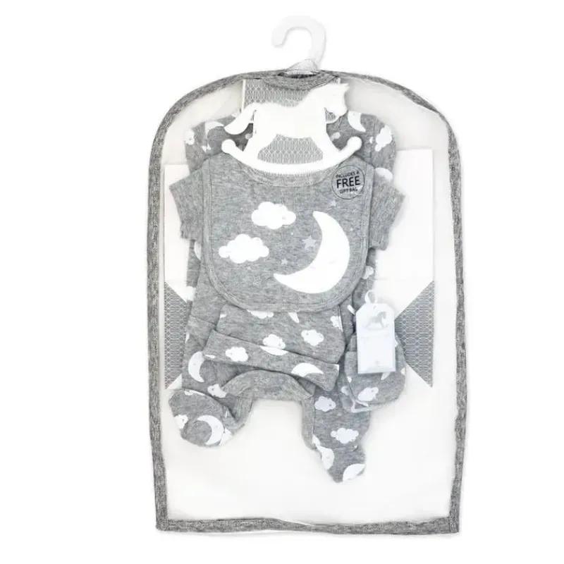 Rose Textiles Baby Sets*- 5Pk Baby Neutral Grey Moon Mesh Bag Set
