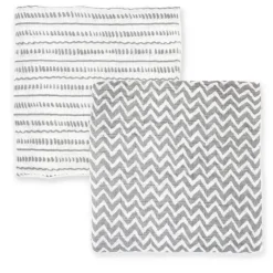 Rose Textiles Swaddles & Wearable Blankets*- 2Pk Grey Doodle Muslin Swaddle Blankets