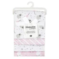 Rose Textiles Blankets & Quilts*- 4Pk Receiving Blanket, Pink Elephant & Balloon