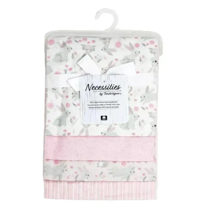 Rose Textiles Blankets & Quilts*- 4Pk Receiving Blanket Pink Bunnies
