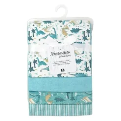 Rose Textiles Blankets & Quilts*- 4Pk Receiving Blanket Teal Dino