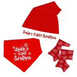 Rose Textiles Christmas Clothing*- 3Pk Red Snow Flake Set